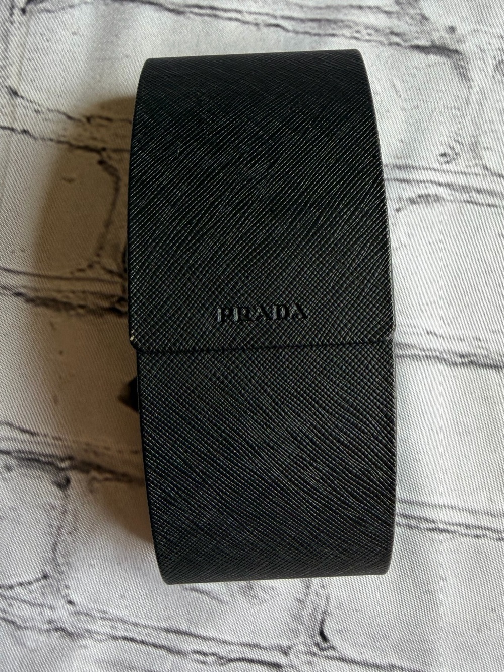 Prada Eye Glass Black Hard Case for Sunglasses with Cleaning Clothes